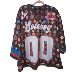 Soleboy “Soleboy Bowl” SB Don (Brown)Floral Logo Football Jersey — Size Large